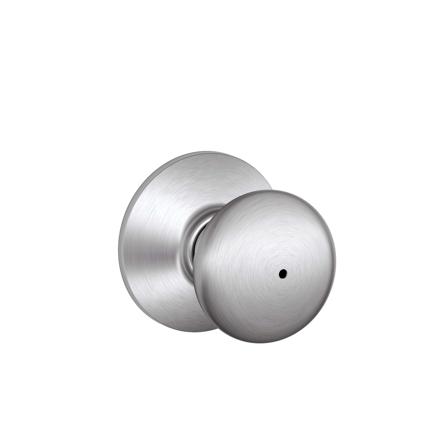 Photos - Door Handle Schlage Plymouth Satin Chrome Privacy Knob Right or Left Handed F40PLY626