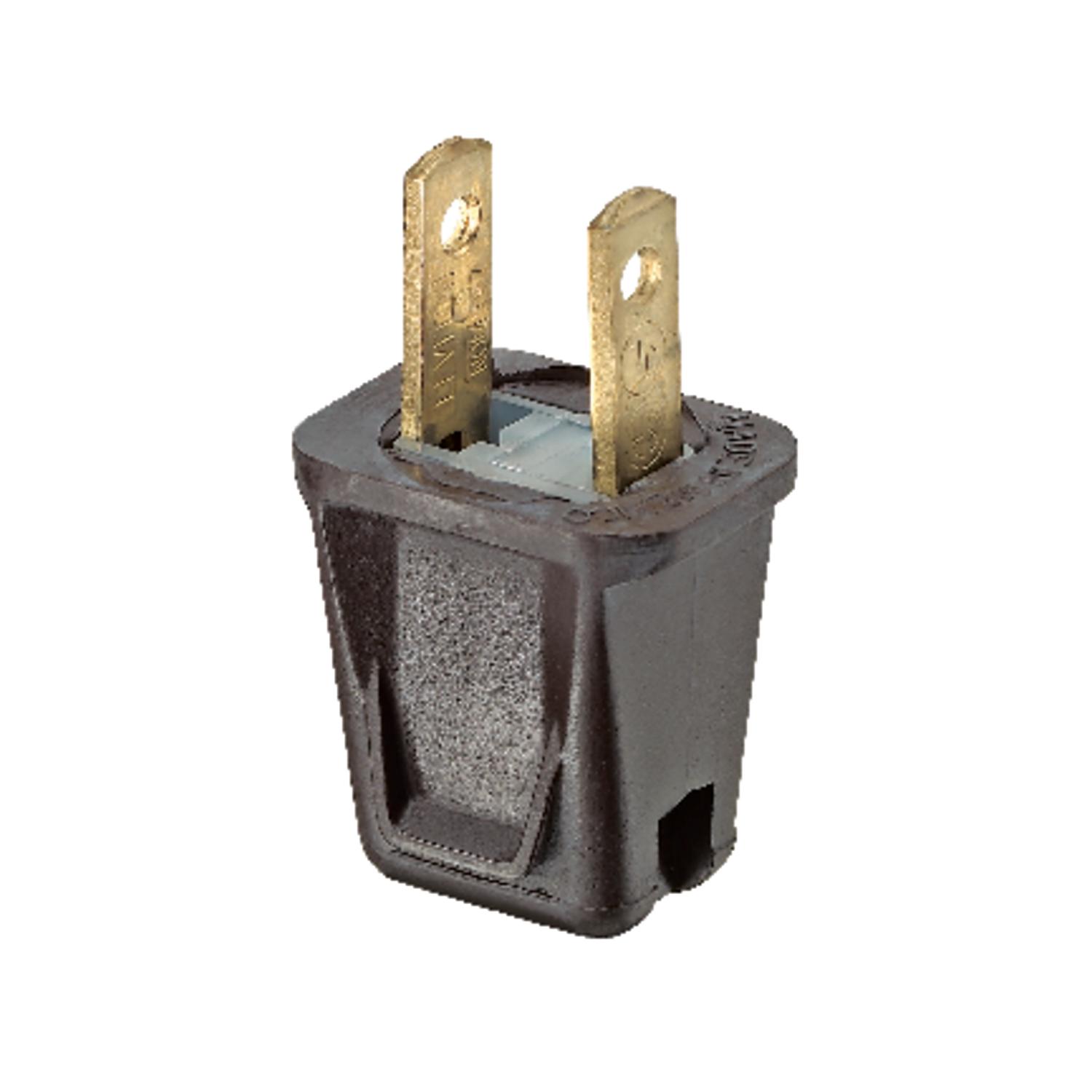 Leviton Easy-To-Wire Commercial and Residential Thermoplastic Non-Polarized Plug 1-15P 20-18 AWG 2 P - 00123-000 - Electrical Switches  sku 00123-000