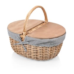 Picnic Time Country 17.5 in. L X 13.25 in. W X 14.5 in. H Navy/White Picnic Basket