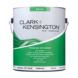 Clark+Kensington Satin Tint Base Neutral Base Exterior Paint and Primer Exterior 1 gal