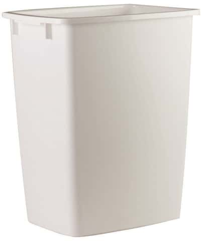 Step On Plastic Trash Can 13 Gal Rubbermaid Kitchen Waste Basket Garbage  White for sale online