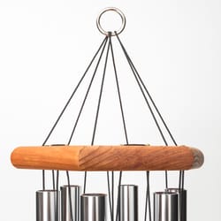 Wind River In Loving Memory Silver Aluminum/Wood 35 in. Wind Chime