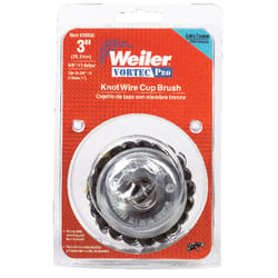 Weiler Vortec Pro 3 in. D X 5/8-11 in. Knotted Steel Cup Brush 14000 rpm 1 pc