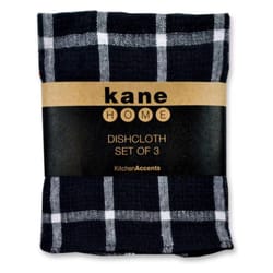 Kane Home Black Polyester Woven Plaid Dish Cloth 3 pk