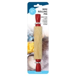 R&M International 9 in. L X 3 in. D Wood Rolling Pin Brown/Red