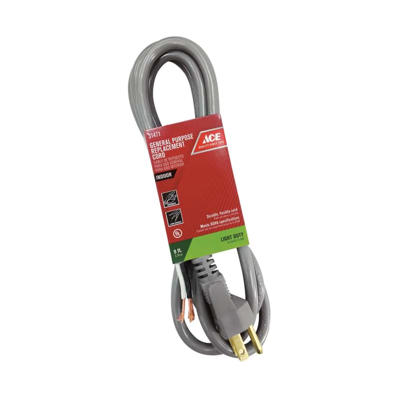 Ace 16/3 SJTW 125 V 9 ft. L Appliance Cord Ace Hardware