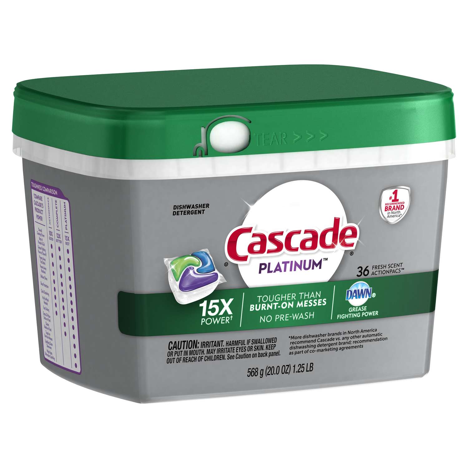 Cascade Platinum Fresh Scent Dishwasher Detergent, 36 count, 20.0 oz