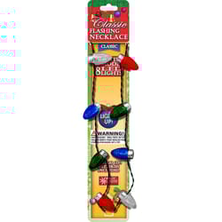 Magic Seasons Classic Bulb Christmas Flashing Necklace Plastic 1 pk