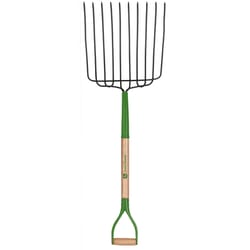 John Deere 10 Tine Steel Bedding Fork 30 in. Wood Handle