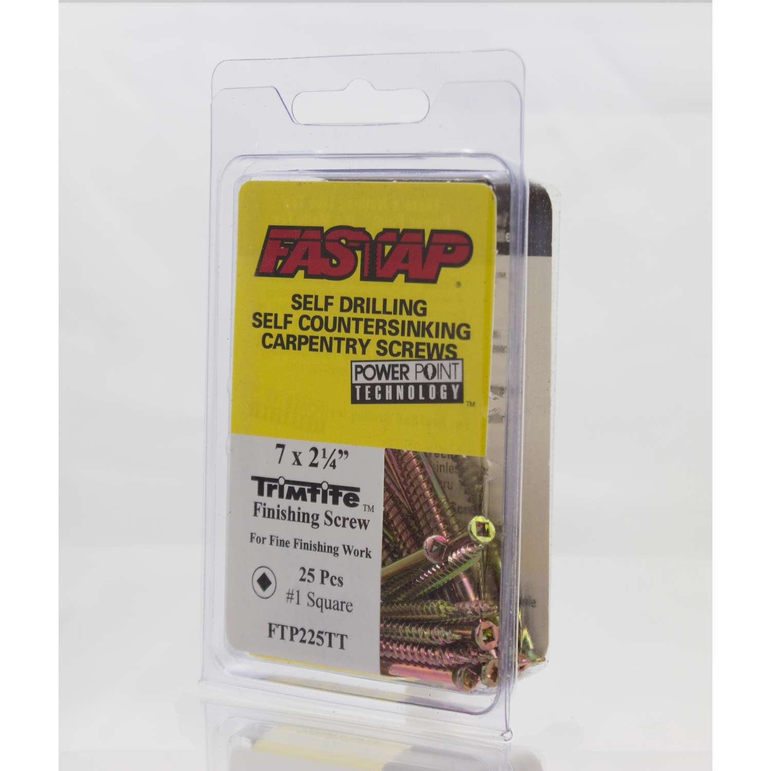 Fastap Trimtite No. 7 X 2-1/4 in. L Square Yellow Zinc Screws 4 oz 25 ...