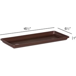 Novelty 1 in. H X 18 in. W X 7 in. D Plastic Countryside Flower Box Tray Brown