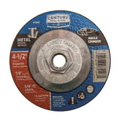 Century Drill & Tool 4-1/2 in. D X 5/8-11 in. Metal Grinding Wheel