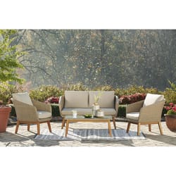 Hampton Bay Orleans 5-Piece Eucalyptus Outdoor Dining Set with