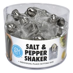 R&M International Corp Silver Glass Mini Salt & Pepper Shaker