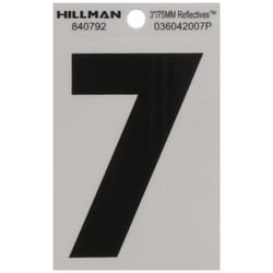 Hillman 3 in. Reflective Black Vinyl Self-Adhesive Number 7 1 pc