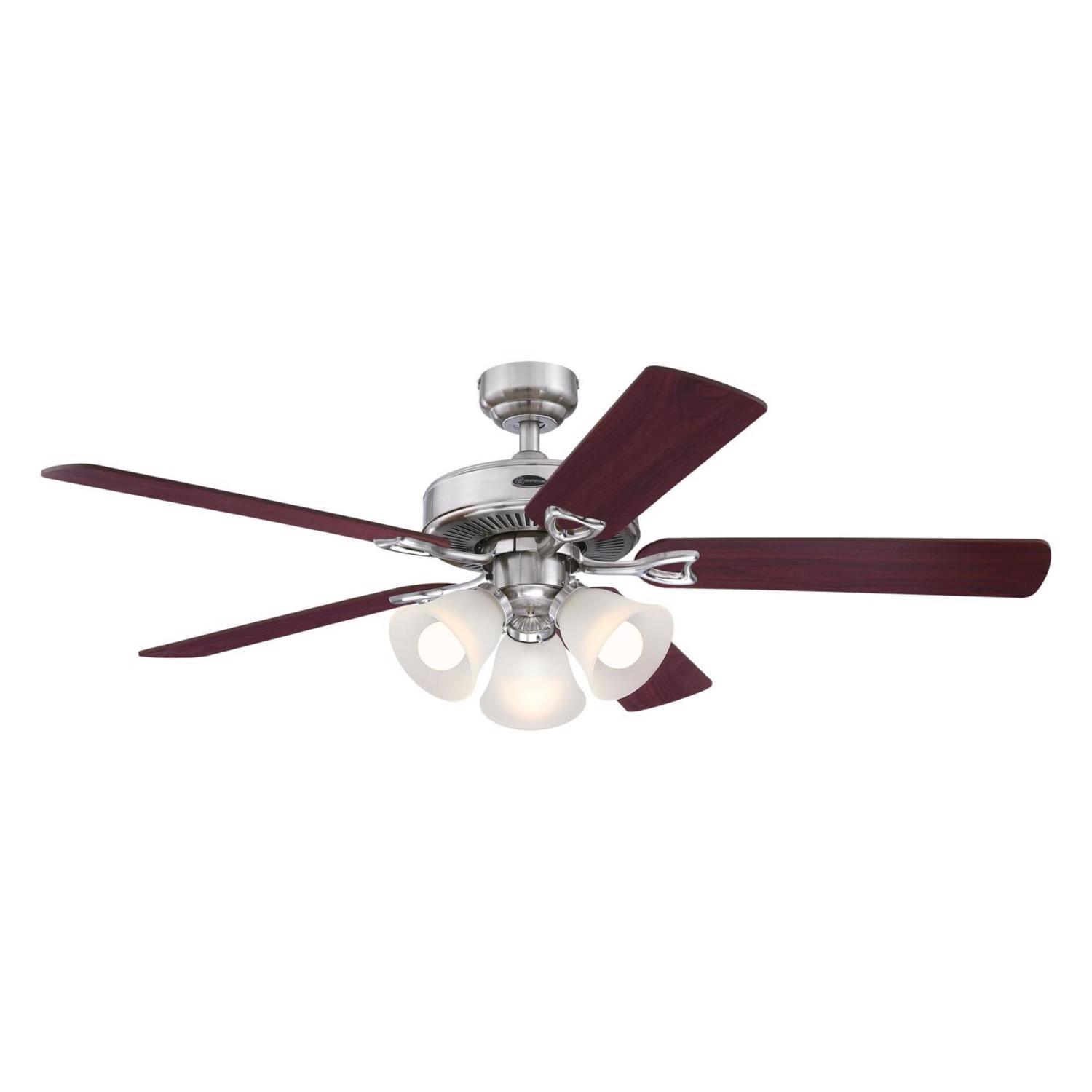 Westinghouse Vintage 52 in. Brushed Nickel Brown LED Indoor Ceiling Fan Sansujyuku sansujyuku.com