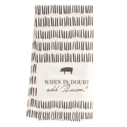 Karma Black/White Cotton When in Doubt Tea Towel 1 pk