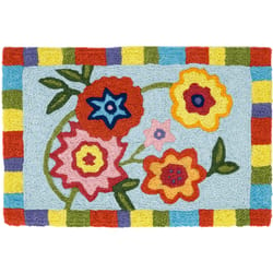 Jellybean 20 in. W X 30 in. L Multi-Color Candy Color Flowers Polyester Accent Rug