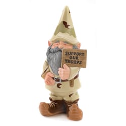 Summerfield Terrace Multi-color Polyresin 11.25 in. H Support Our Troops Garden Gnome Outdoor Decora