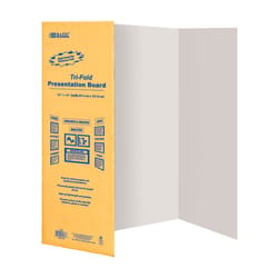 Bazic Products 28 in. W X 40 in. L White Tri-Fold Display Board