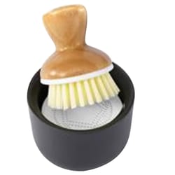 Full Circle Bubble Up 3.27 in. W Bamboo Handle Soap Dispenser Dish Brush