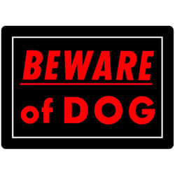 Hillman English Black Beware of Dog Sign 10 in. H X 14 in. W