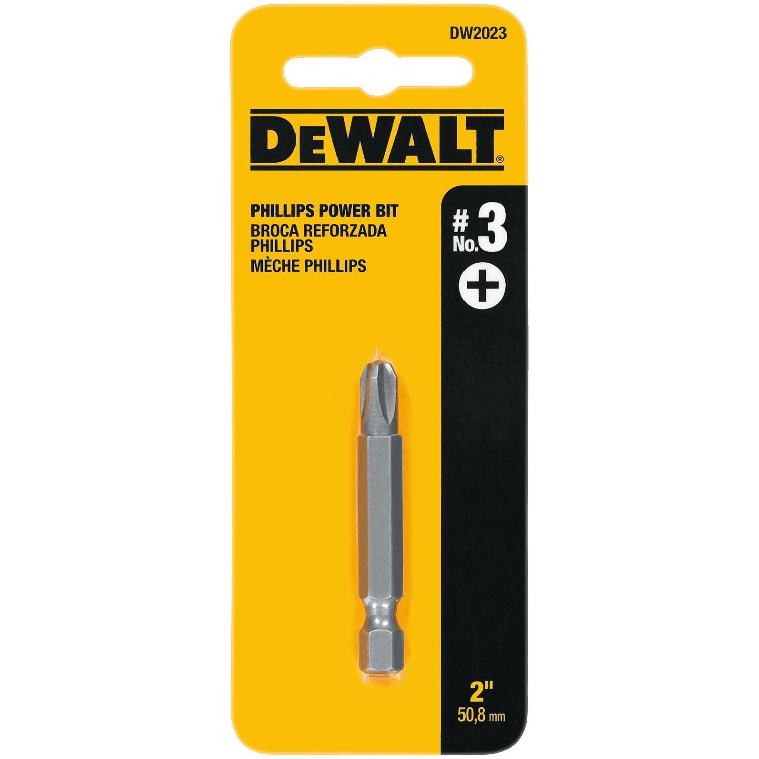 Photos - Drill Bit DeWALT Phillips #3 X 2 in. L Power Bit Heat-Treated Steel 1 pc DW2023 