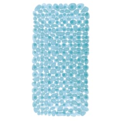 iDesign 26-1/2 in. L X 13-3/4 in. W Blue Vinyl Bath Mat