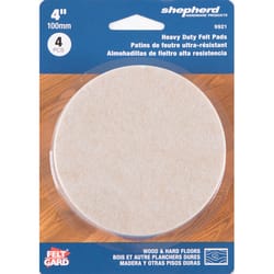 Shepherd Hardware Self-Adhesive Pad 5 mil X 4 in. W Felt Beige 4 pk