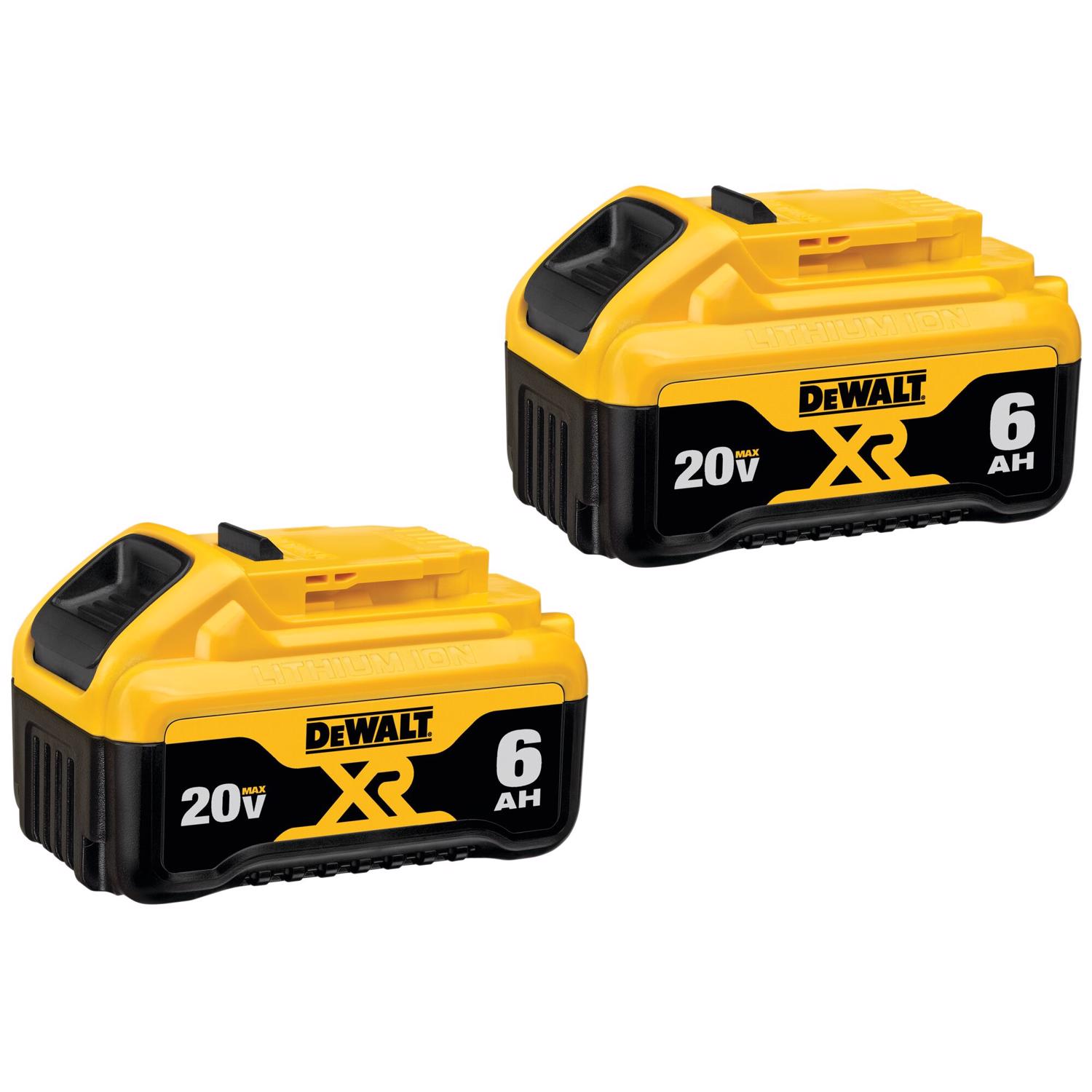 Photos - Power Tool Battery DeWALT 20V MAX DCB206-2 6 Ah Lithium-Ion Battery Combo Pack 2 pc 