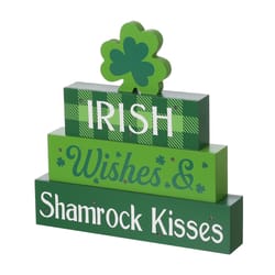 Glitzhome Happy St. Patrick's Day Table Sign MDF/Plastic 1 pc