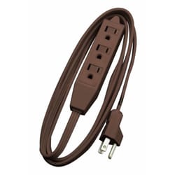 Woods Indoor 8 ft. L Brown Triple Outlet Cord 16/3 SPT-2