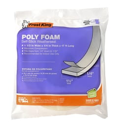 Frost King White Poly Foam Weather Seal For Doors and Windows 17 ft. L X 0.25 in.