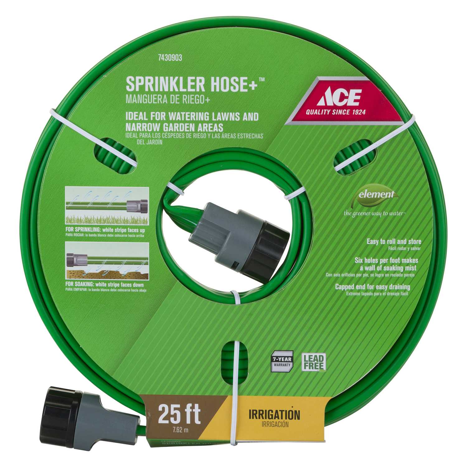 Ace 5 8 in Dia x 25 ft L Sprinkler Green Vinyl Hose Ace 5 8 in Dia x 25 ft L Sprinkler Green Vinyl Hose