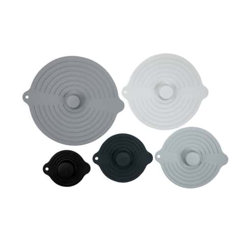 Kitchen + Home Silicone Suction Lids and Food Covers - Set of 5 Fits Various or