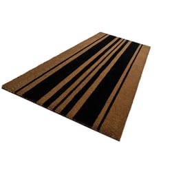 Entryways 60 in. W X 24 in. L Black/Natural Bold Stripes Coir Door Mat