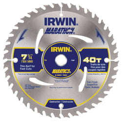Irwin Marathon 7-1/4 in. D X 5/8 in. Carbide Circular Saw Blade 40 teeth 1 pk