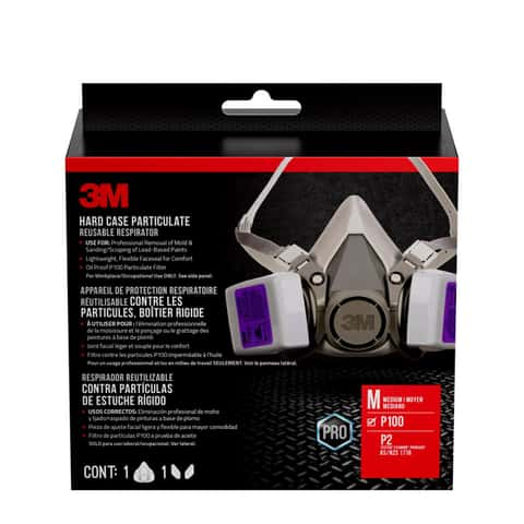 3M P100 Lead Paint Removal Respirator Valved Gray M 1 pk - Ace Hardware