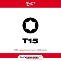 Milwaukee Shockwave Torx T15 X 2 in. L Screwdriver Bit Steel 1 pc