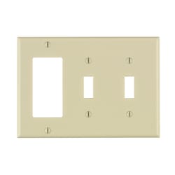 Leviton Light Almond 3 gang Thermoset Plastic Decorator/Toggle Wall Plate 1 pk