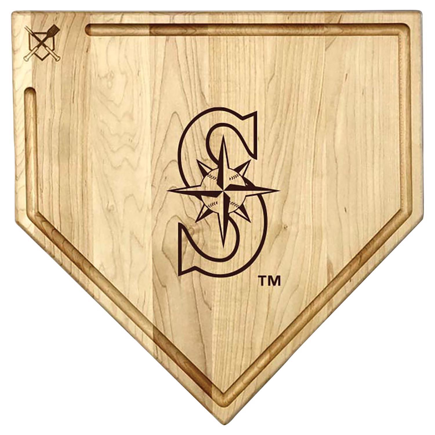 Baseball BBQ 17 in. L X 17 in. W X 0.8 in. Maple MLB Seattle Mariners Cutting Board Sansujyuku sansujyuku.com