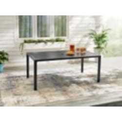 Living Accents Black Rectangular Steel Dining Table