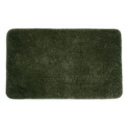 J & M Home Fashions 24 in. L X 40 in. W Olive Green Microfiber Polyester Bath Rug Latex Free