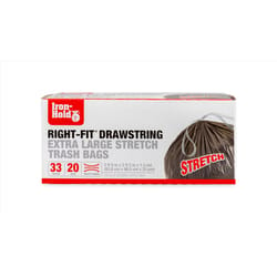 Iron-Hold Right-Fit 33 gal No Scent Trash Bags Drawstring 20 pk