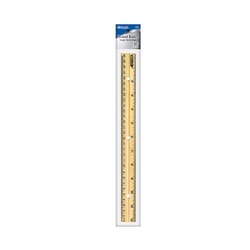 Bazic Products 12 in. L X 0.12 in. W Wood Ruler Metric and SAE
