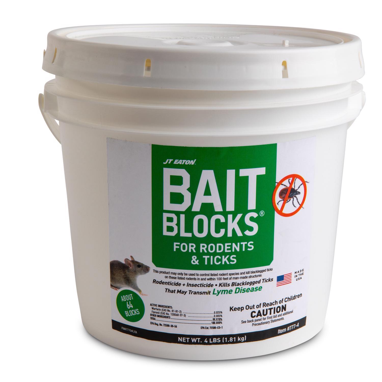 JT Eaton Toxic Bait Blocks For Rodents and Ticks 4 lb 1 pk