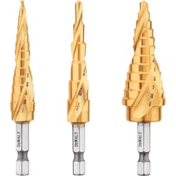 DeWalt Impact Ready Titanium Nitride Coated Step Drill Bit Set Hex Shank 3 pc