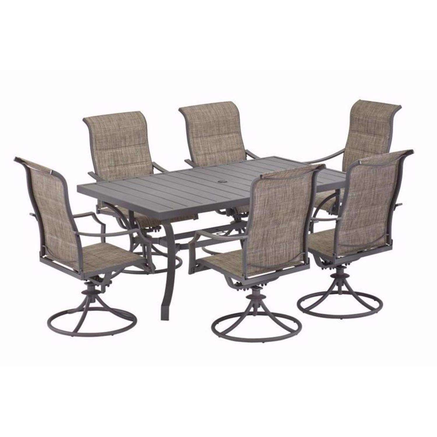 Living Accents Ainsley 7 pc Gray Swivel and Sling Dining Set Gray Ace