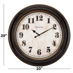 Westclox 20 in. L X 20 in. W Indoor Classic Analog Wall Clock Glass/Plastic Brown