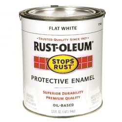 Rust-Oleum  Stops Rust  Flat  White  Oil-Based  Alkyd  Protective Enamel  1 qt. 